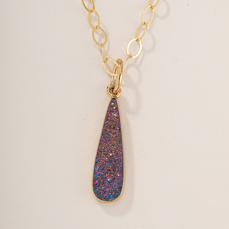 Rainbow Titanium Druzy Necklace