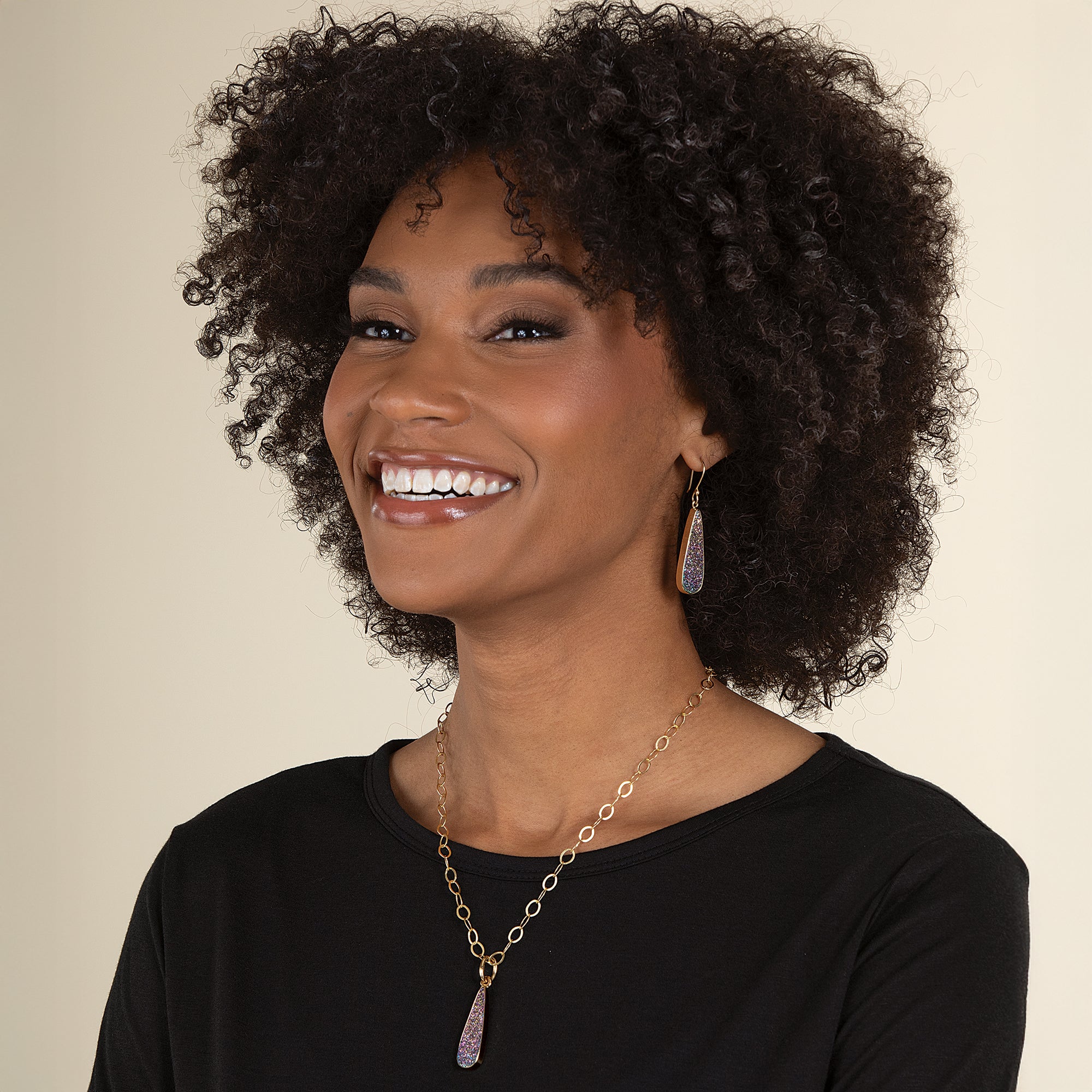 Rainbow Titanium Druzy Earrings