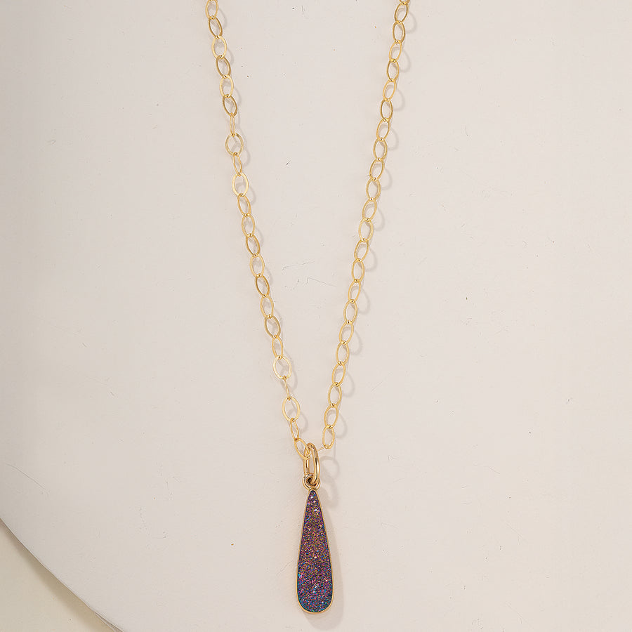 Rainbow Titanium Druzy Necklace