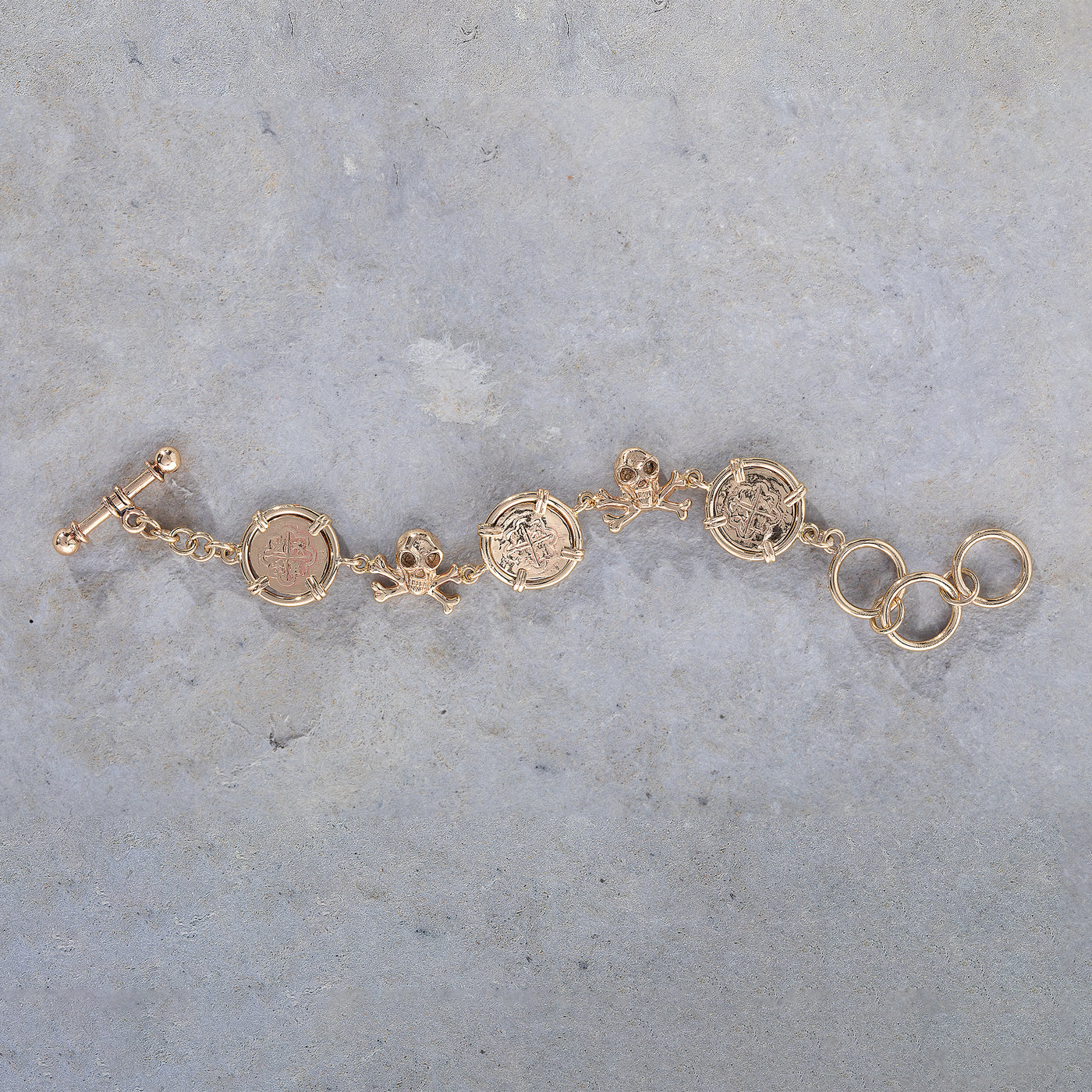 Skull & Crossbones Coin Bracelet