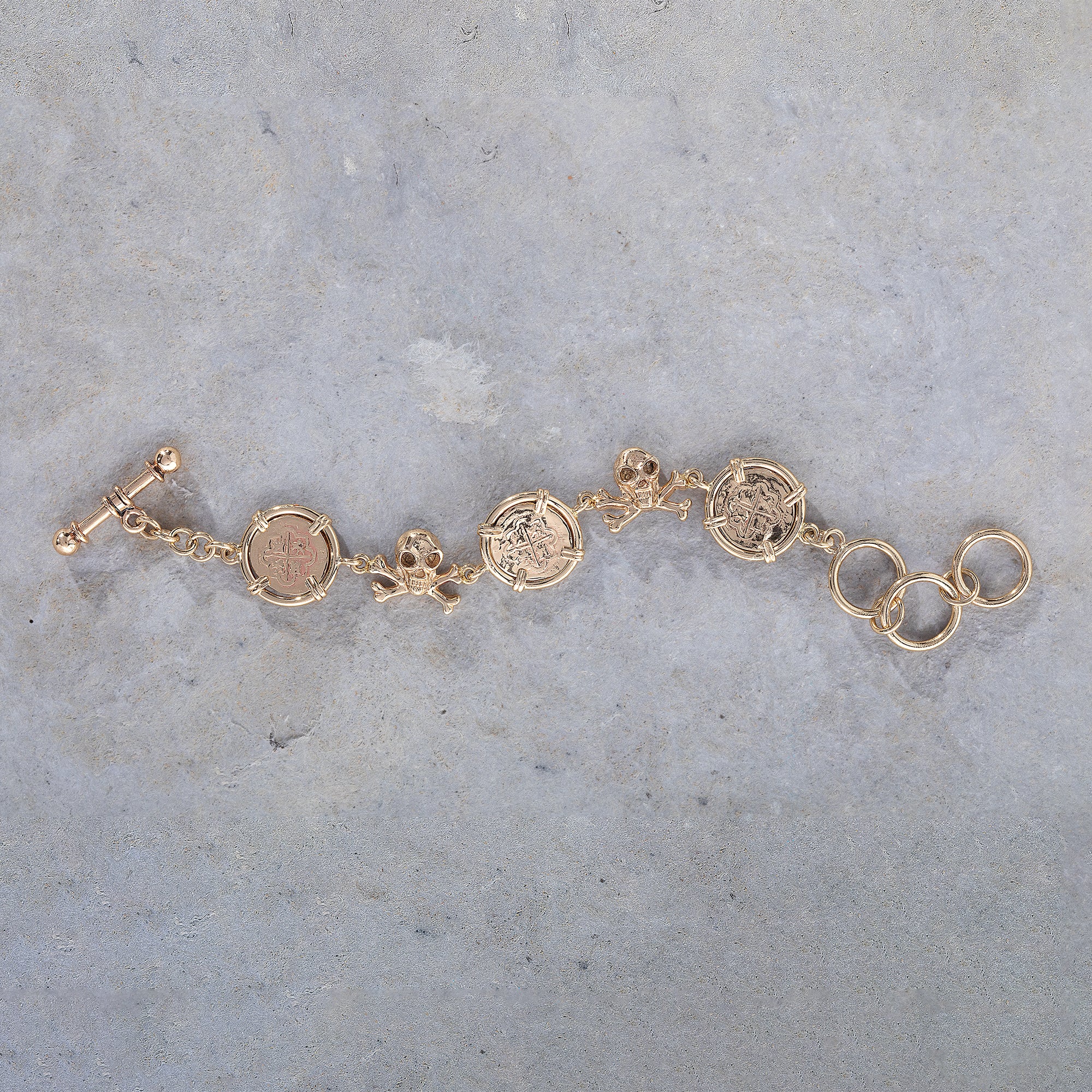 Skull & Crossbones Coin Bracelet