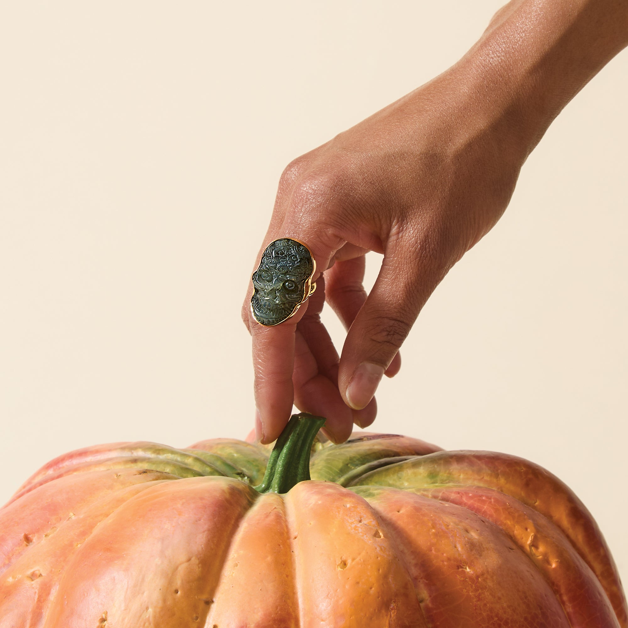 Labradorite Sugar Skull Ring
