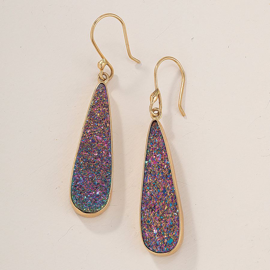 Rainbow Titanium Druzy Earrings