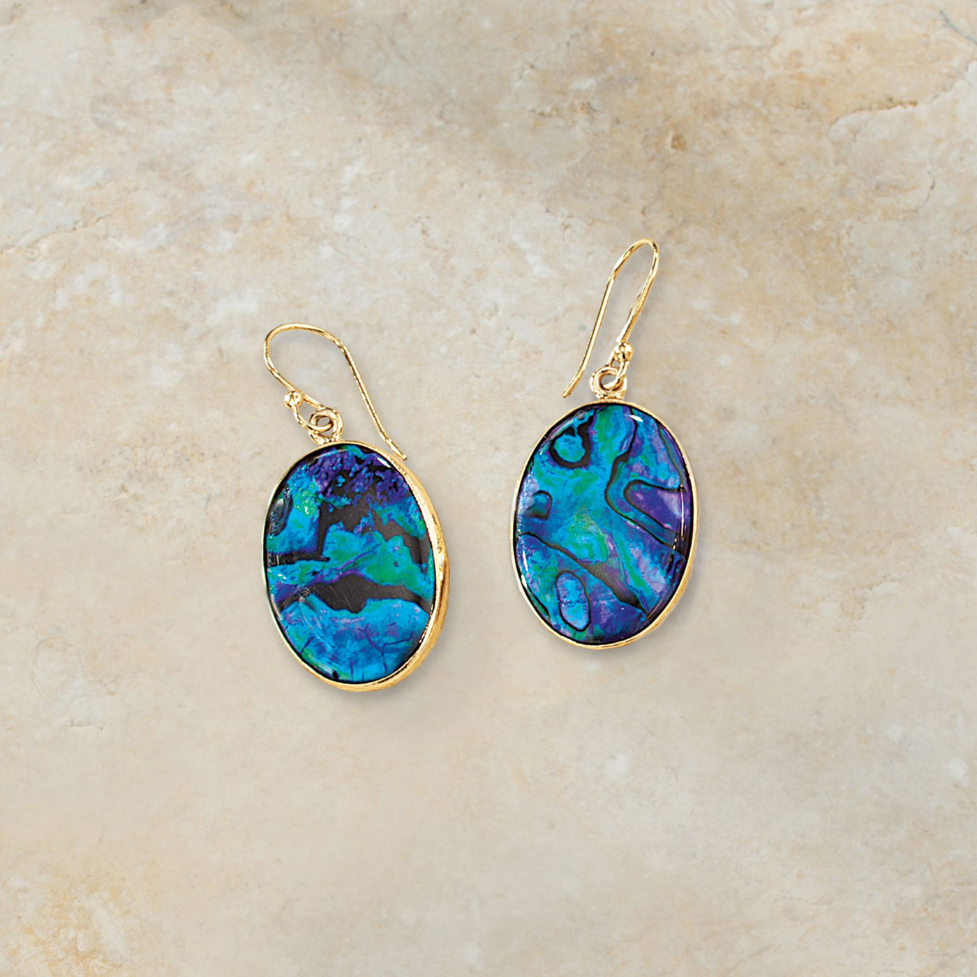 Ocean Depths Blue Abalone Earrings