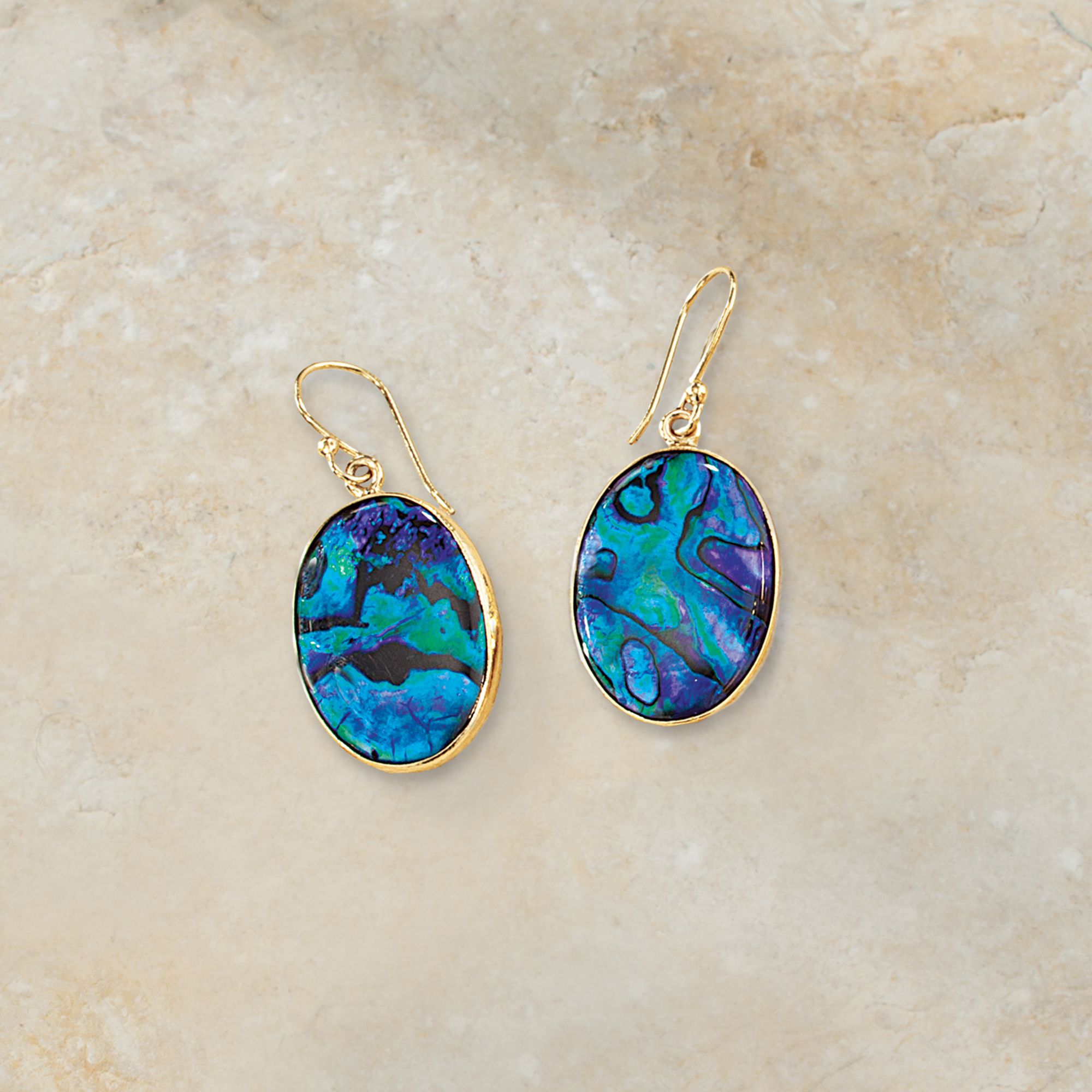 Ocean Depths Blue Abalone Earrings