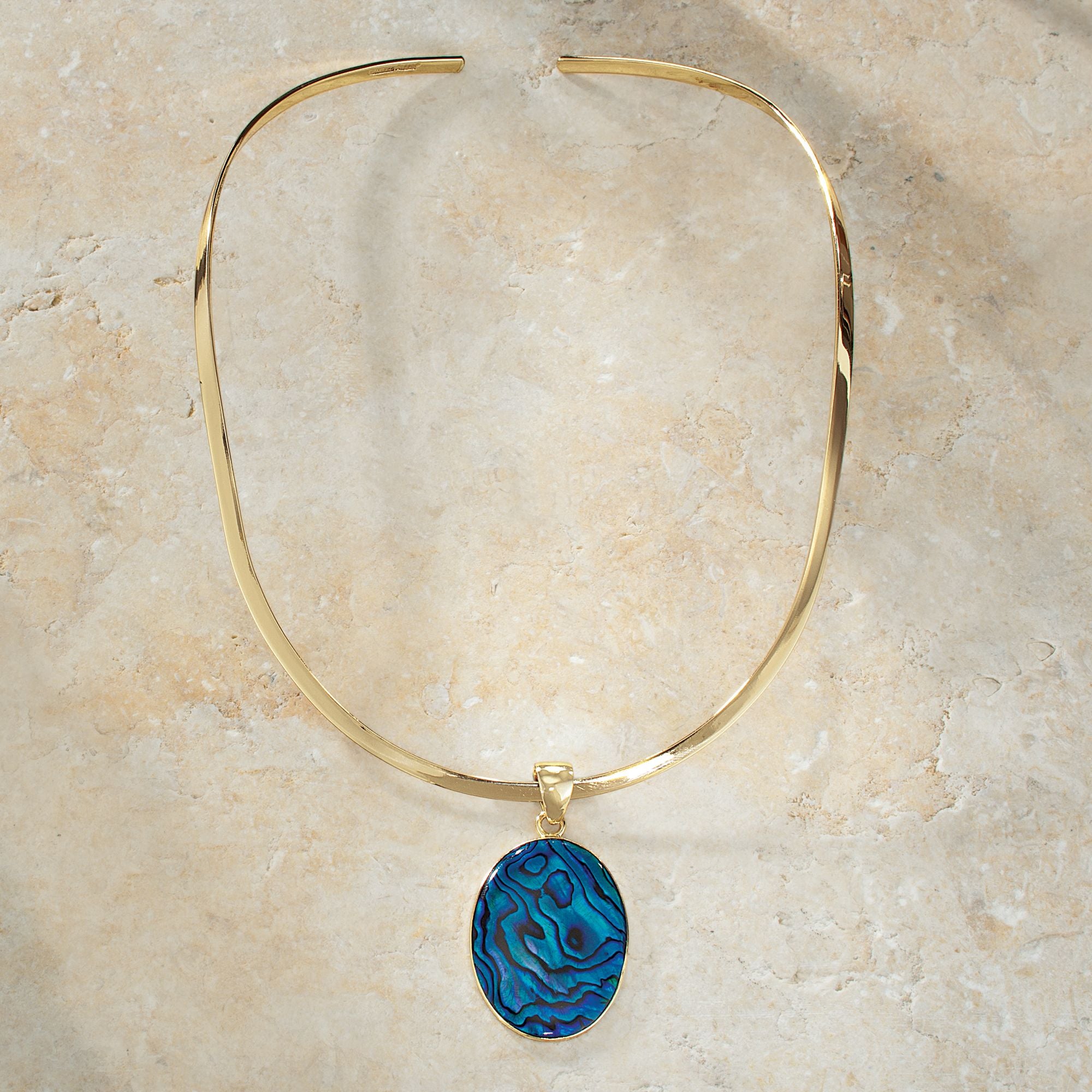 Ocean Depths Blue Abalone Necklace (Preorder)