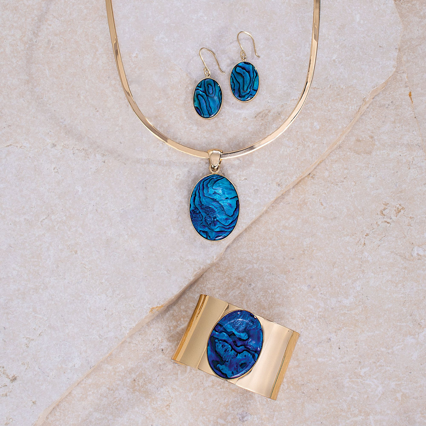 Ocean Depths Blue Abalone Necklace (Preorder)