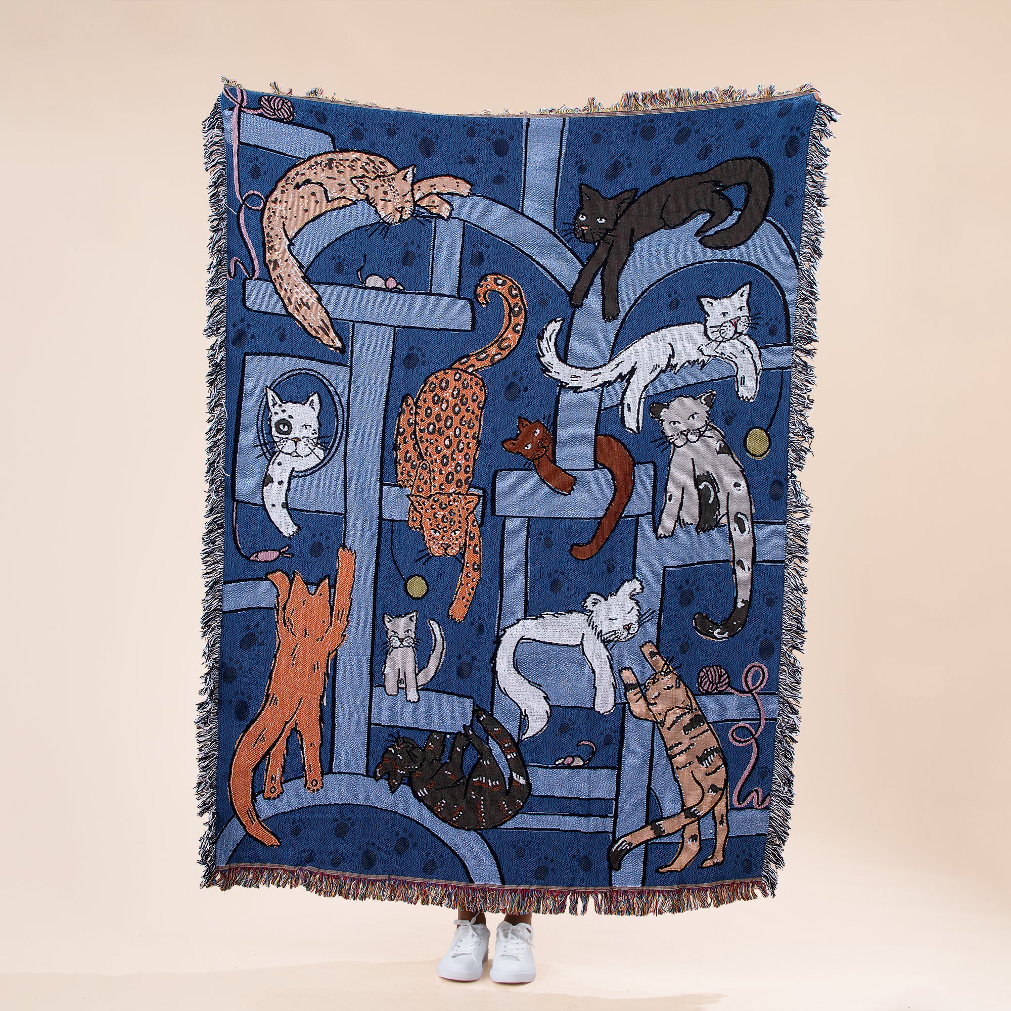Cat Tower Tapestry Blanket (Preorder)