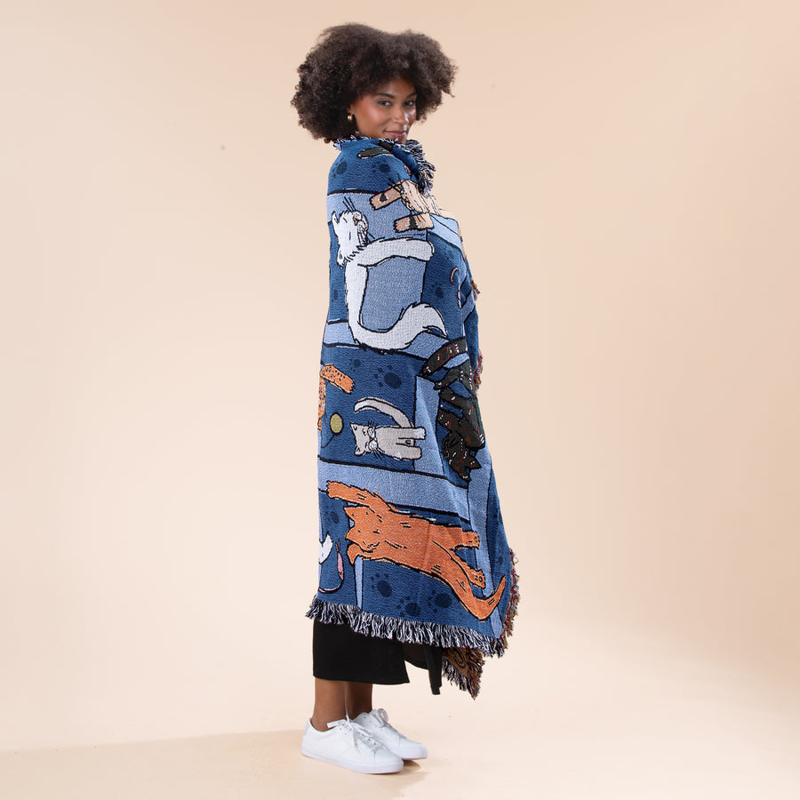 Cat Tower Tapestry Blanket (Preorder)