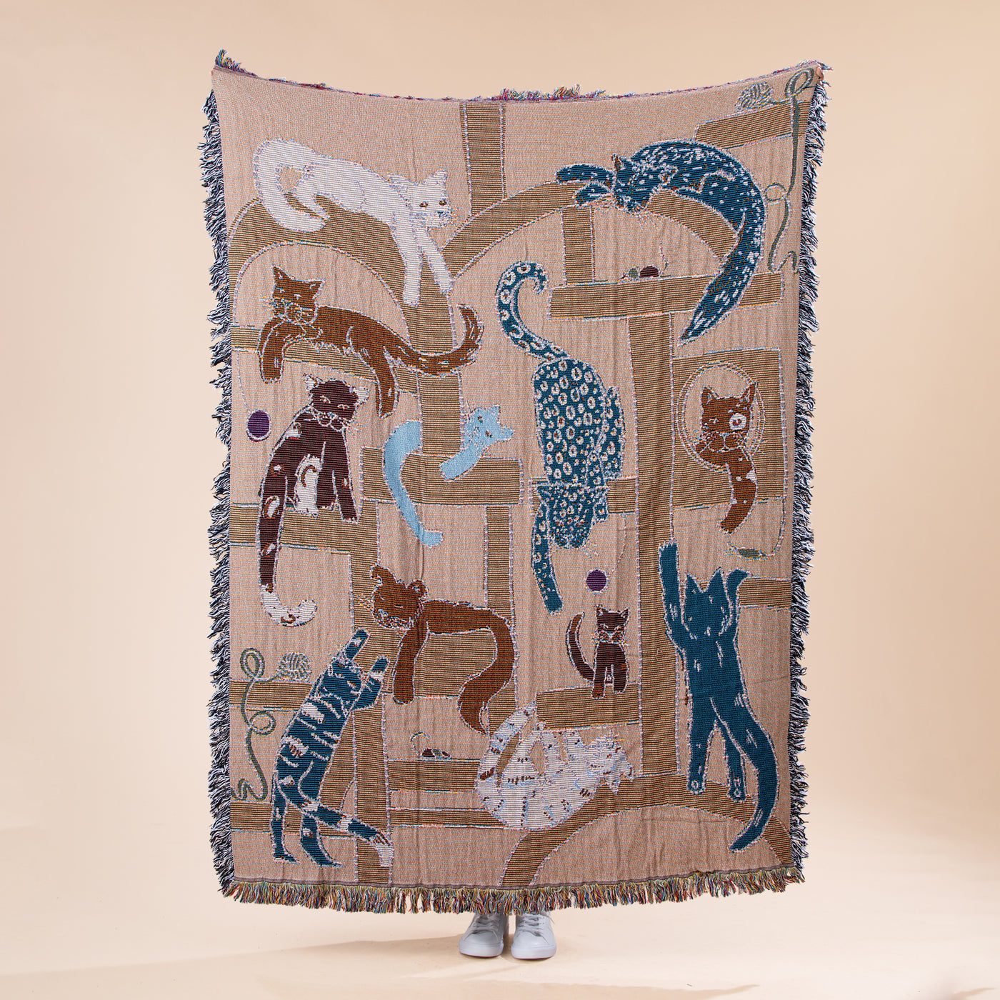 Cat Tower Tapestry Blanket (Preorder)