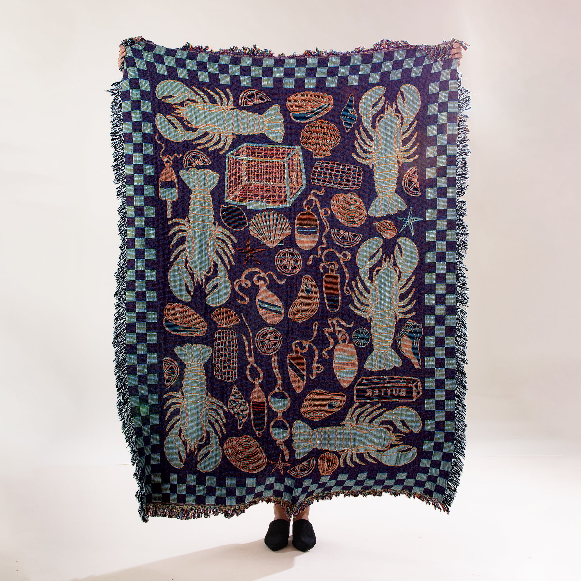 Lobster Bake Tapestry Throw Blanket