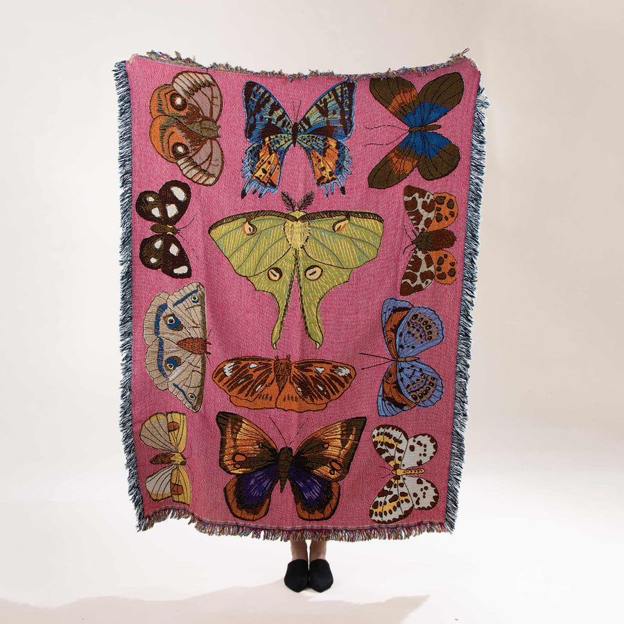 Butterfly Flutterby Tapestry Throw Blanket