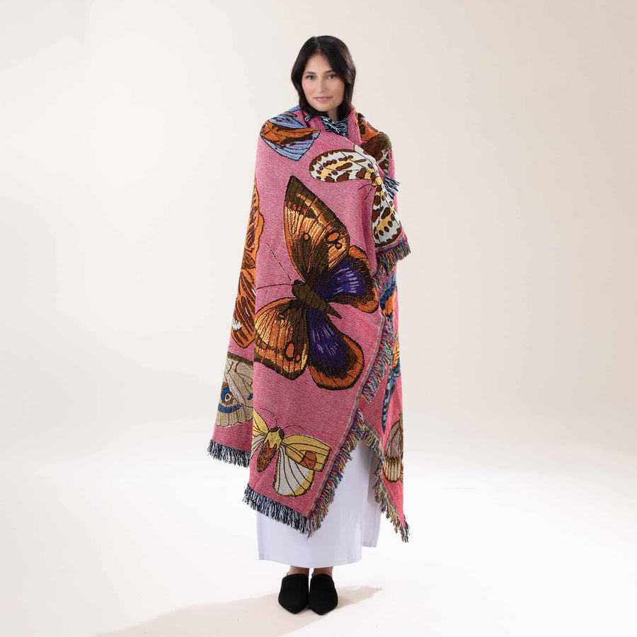 Butterfly Flutterby Tapestry Throw Blanket