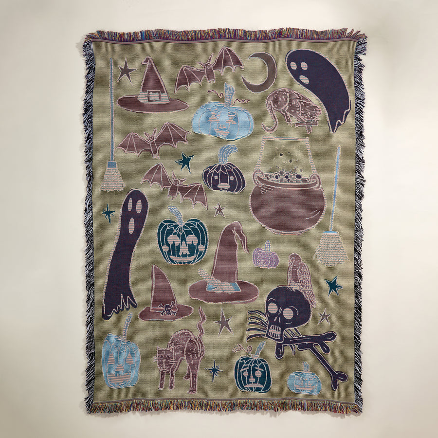 Spooky Snuggles Halloween Tapestry Throw Blanket (Preorder)