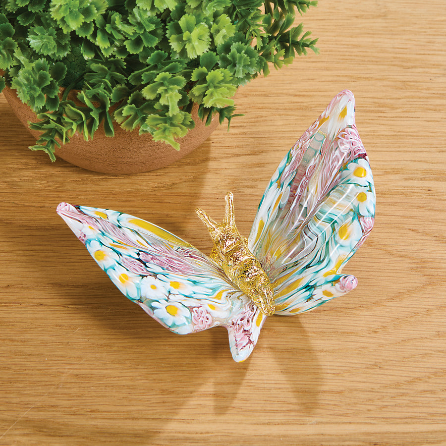 Murano Glass Millefiori Butterfly Figurine (Preorder)