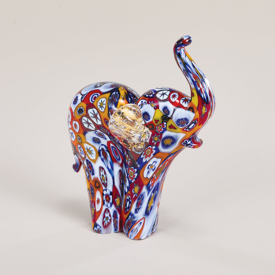 Millefiori Murano Glass Elephant Figurine (Preorder)