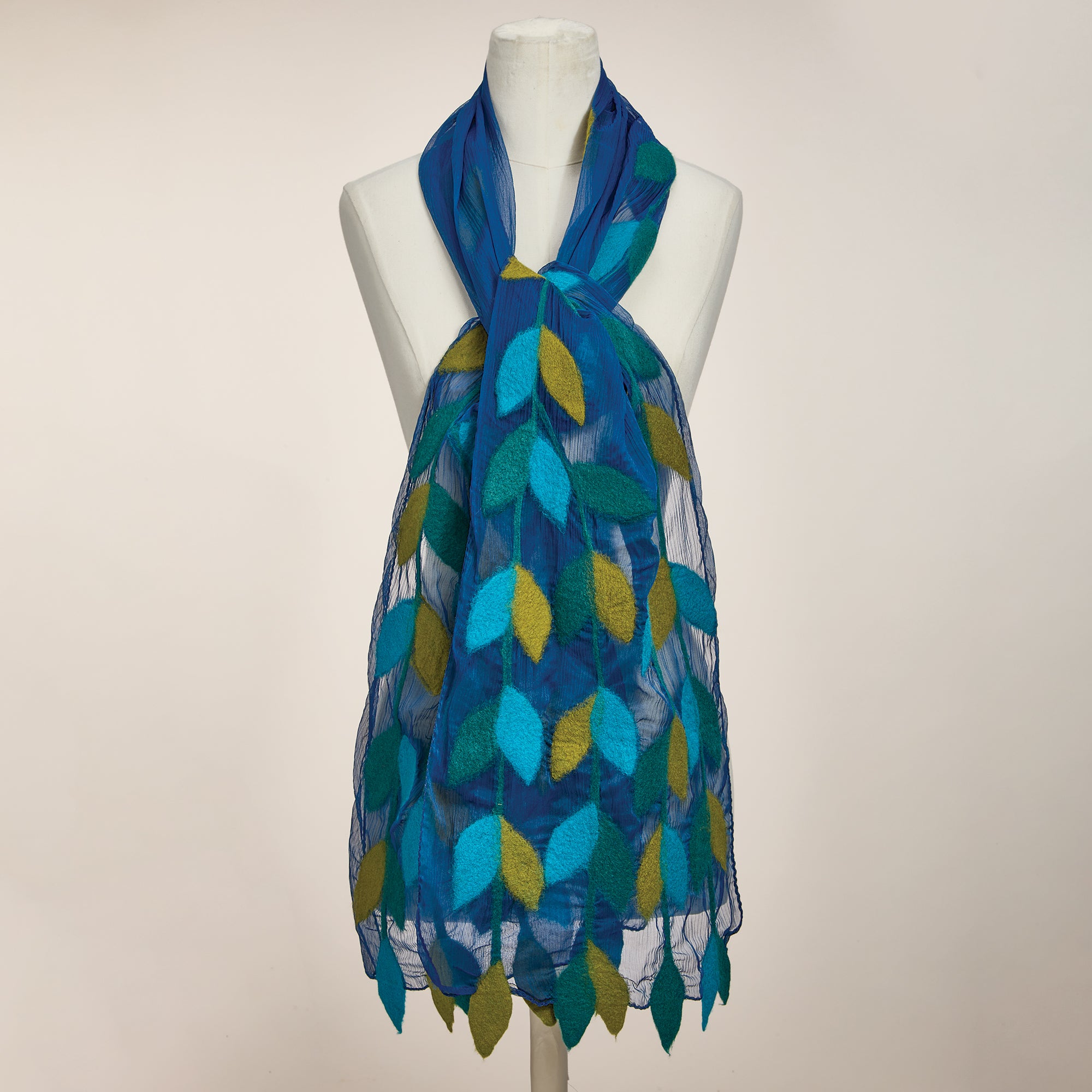 Hand-Cut Falling Leaves Scarf