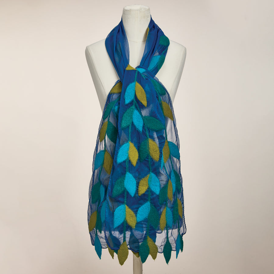 Hand-Cut Falling Leaves Scarf