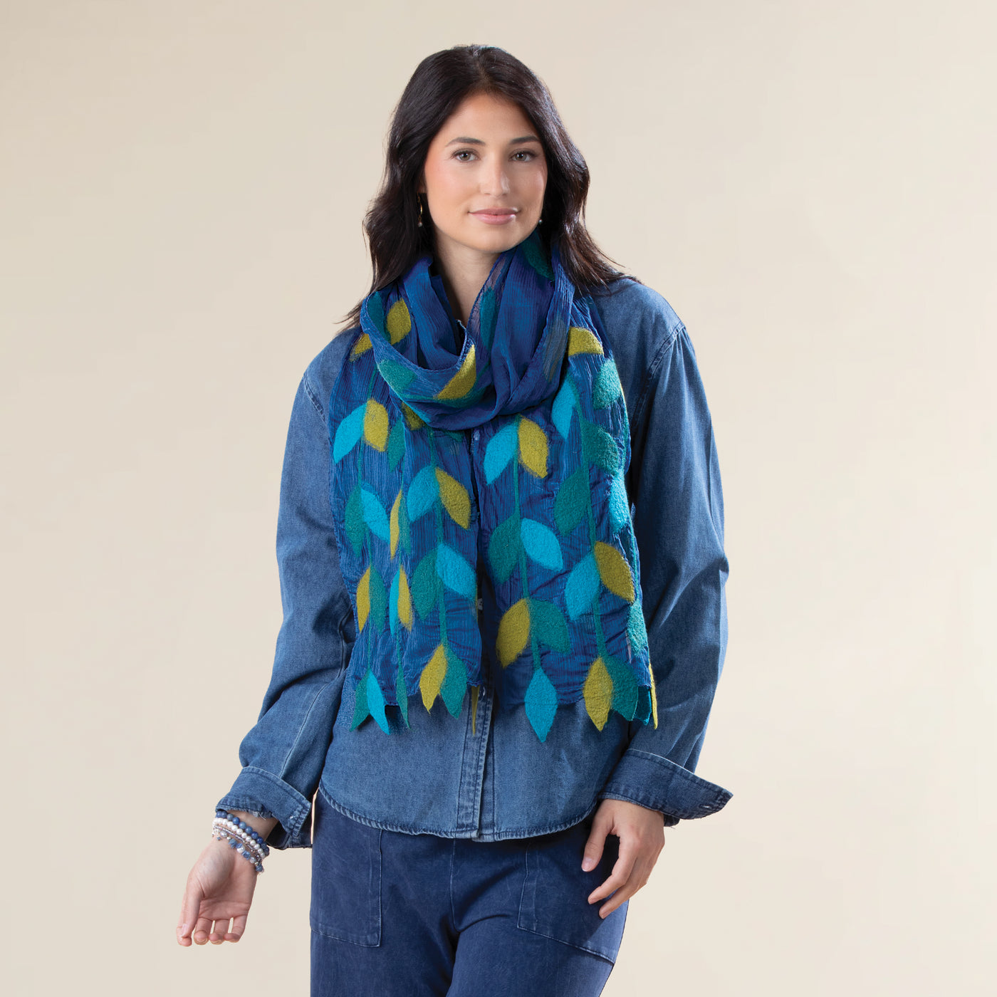 Hand-Cut Falling Leaves Scarf
