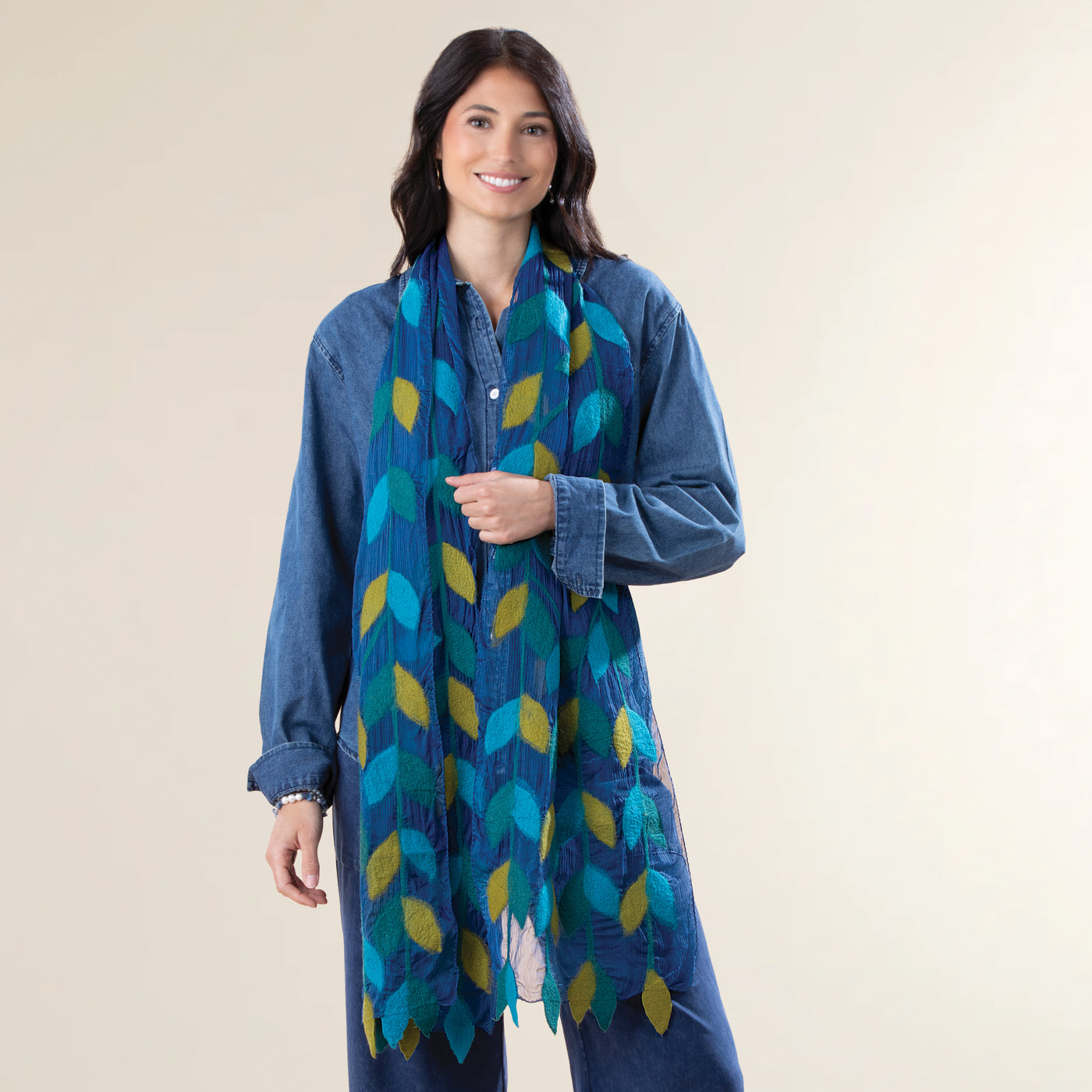 Hand-Cut Falling Leaves Scarf