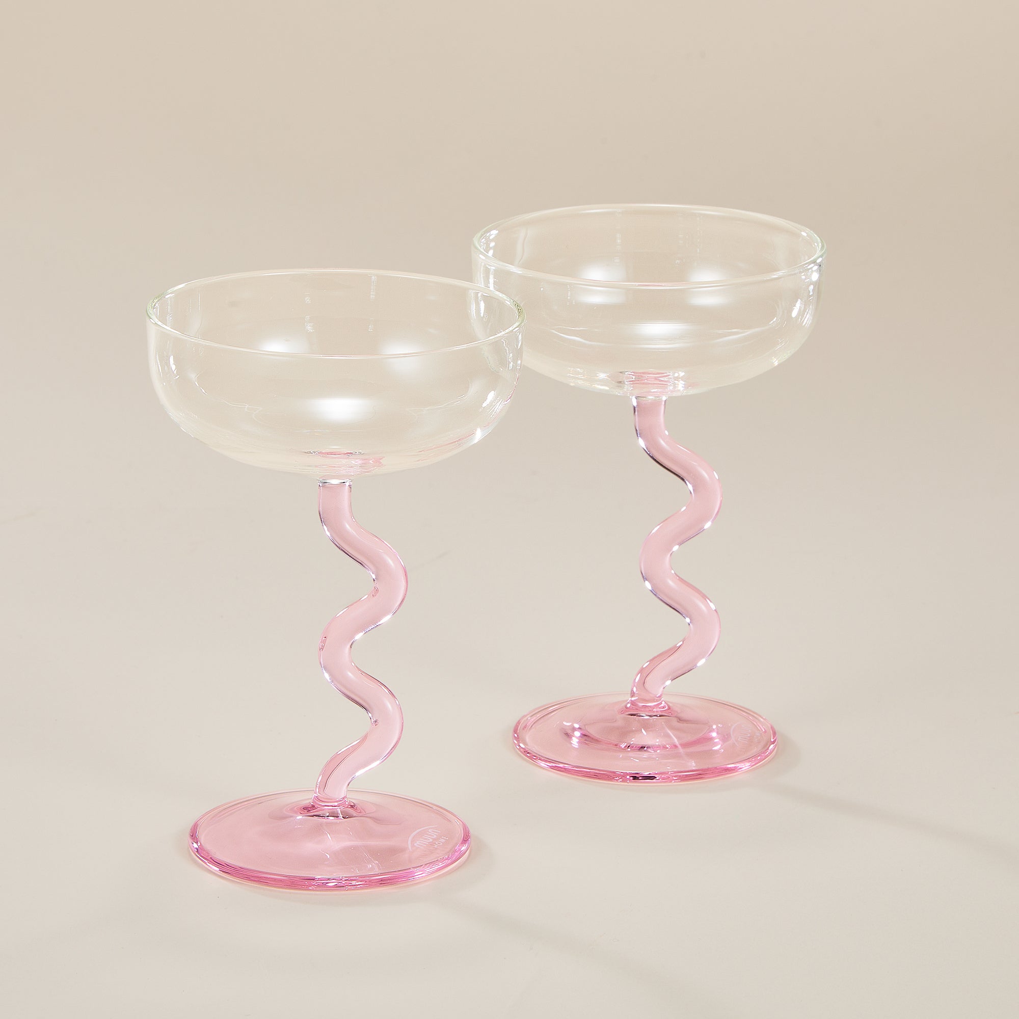 Swirled Stem Cocktail Glasses Set of 2