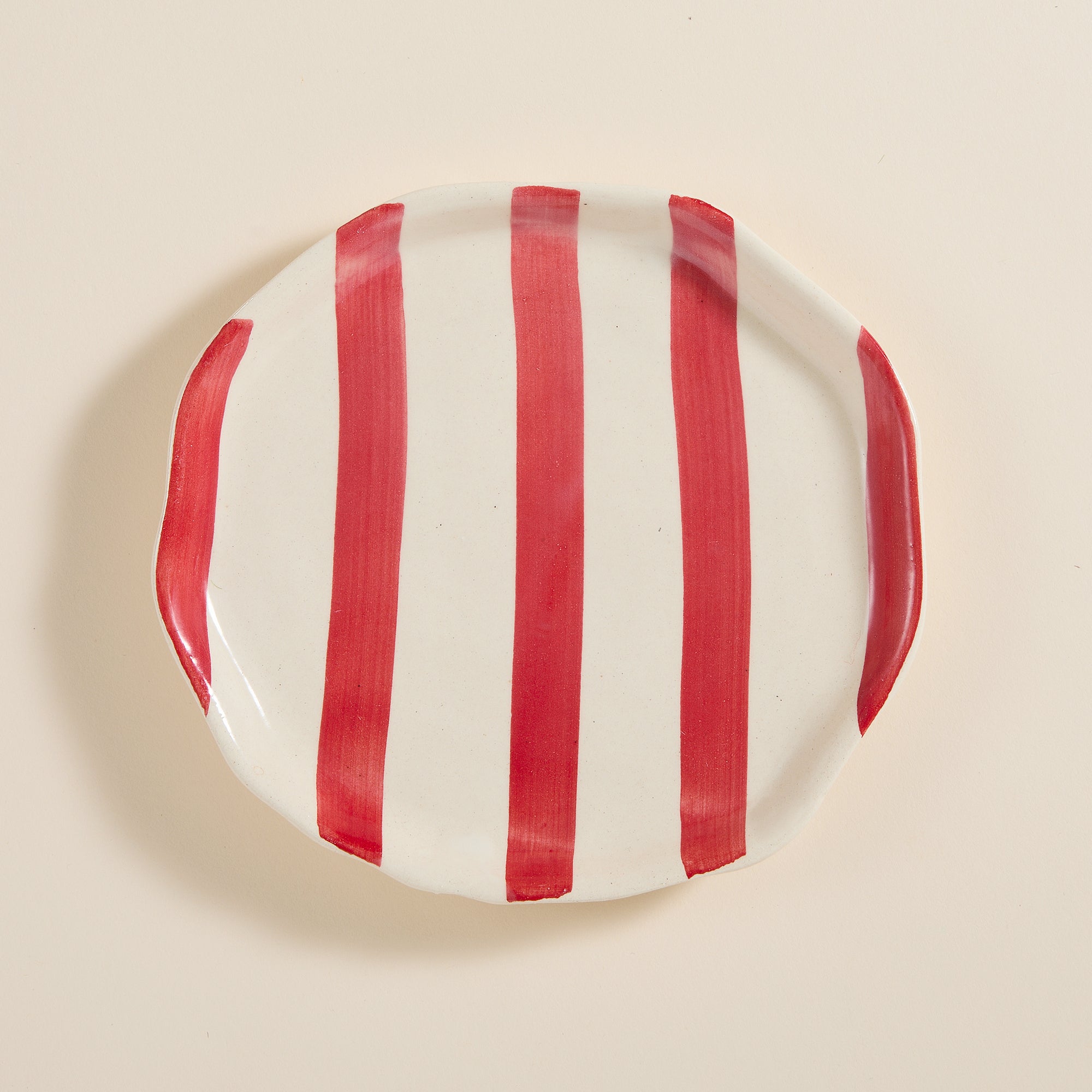 Ceramic Striped Plate Set of 4