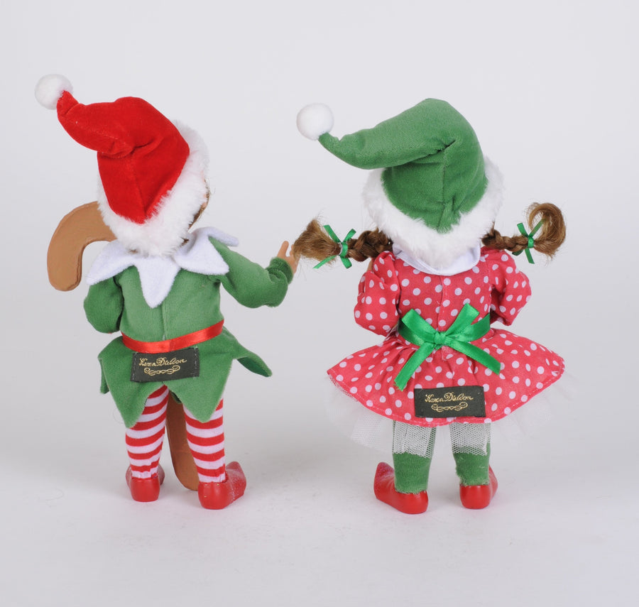 Red Polka Dot Candy Cane Elf Set
