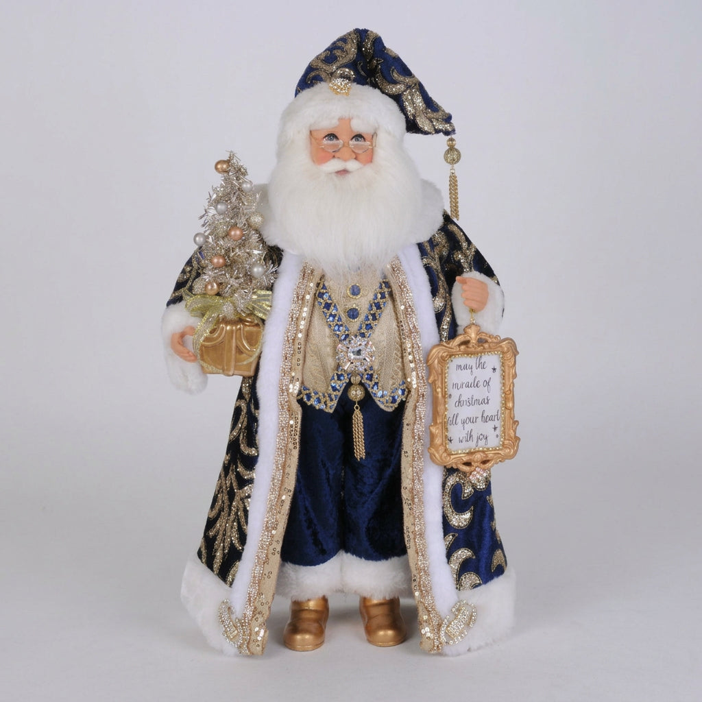 Lighted Midnight Blue Santa