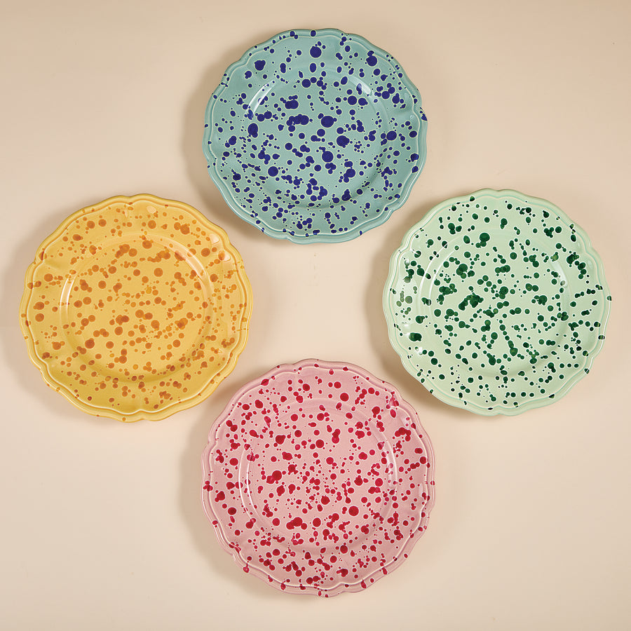 Italian Ceramic Splatter Dinner Plates, Set of 4 (Preorder)