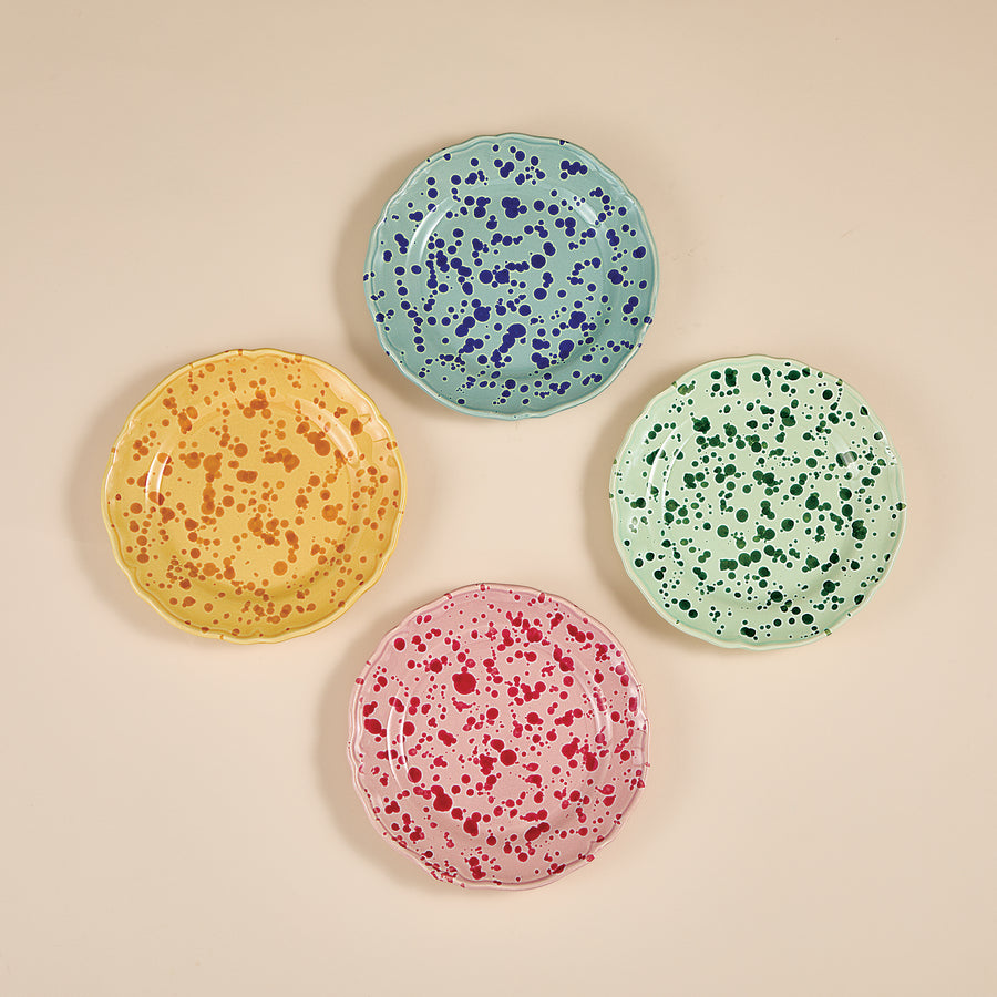 Italian Ceramic Splatter Salad Plates, Set of 4 (Preorder)