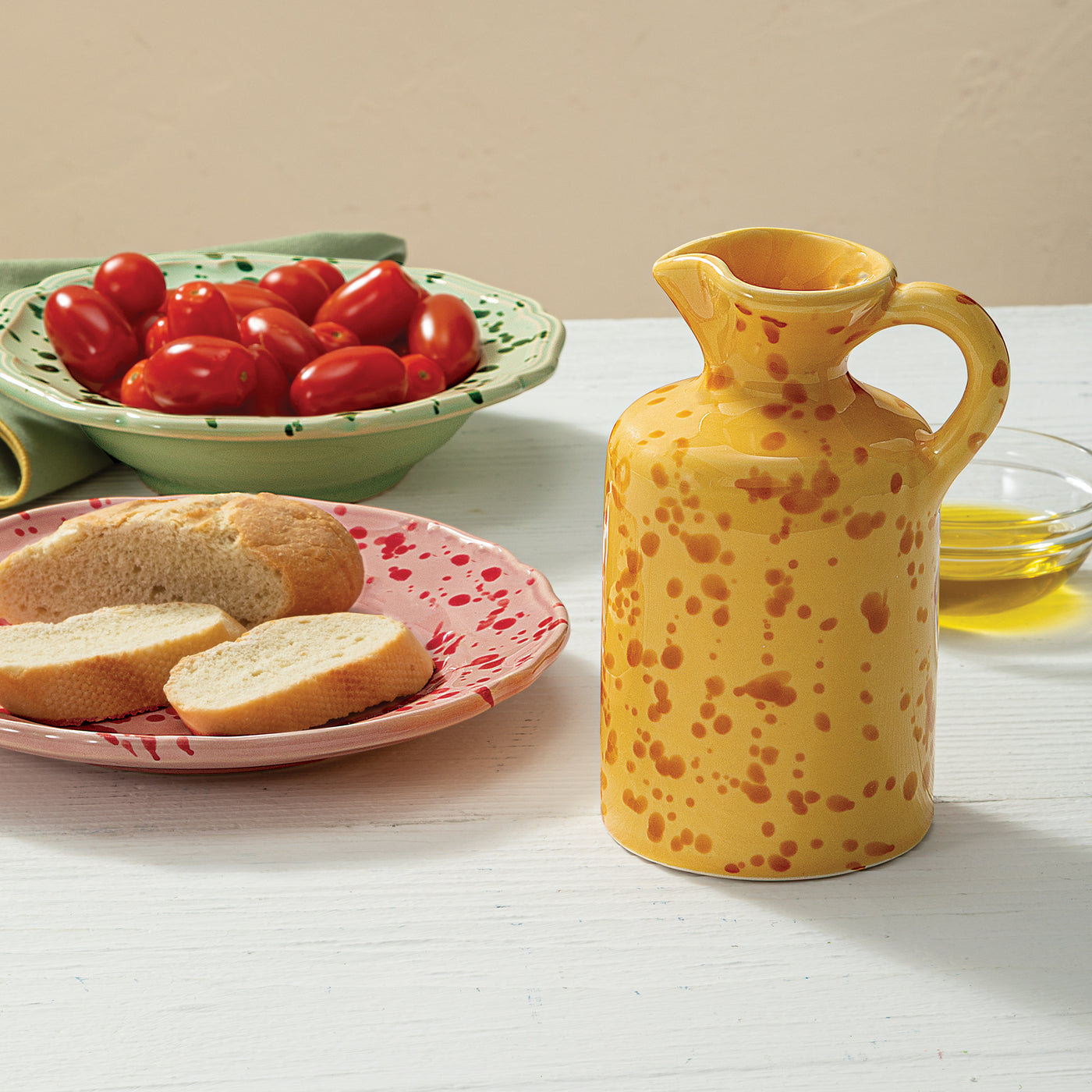 Italian Ceramic Orange Splatter Oil Cruet (Preorder)
