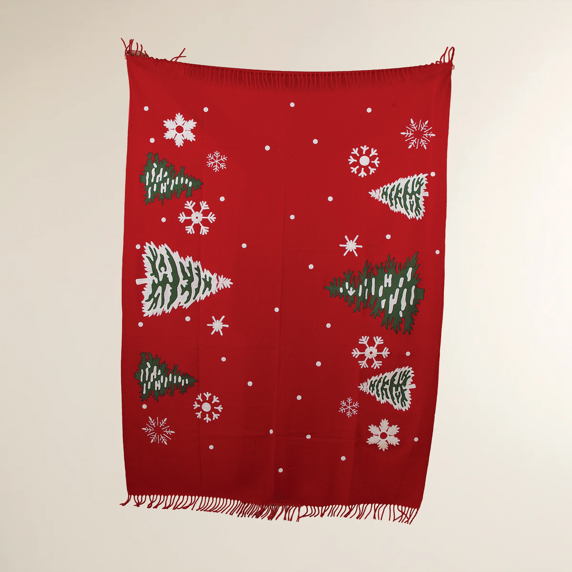 Embroidered Silent Night Throw Blanket