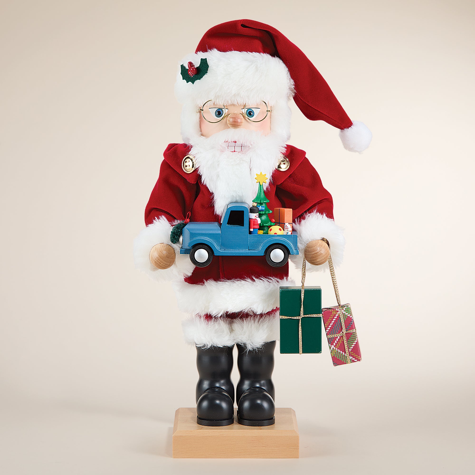 Wooden Nutcracker Santa with Gifts (Preorder)