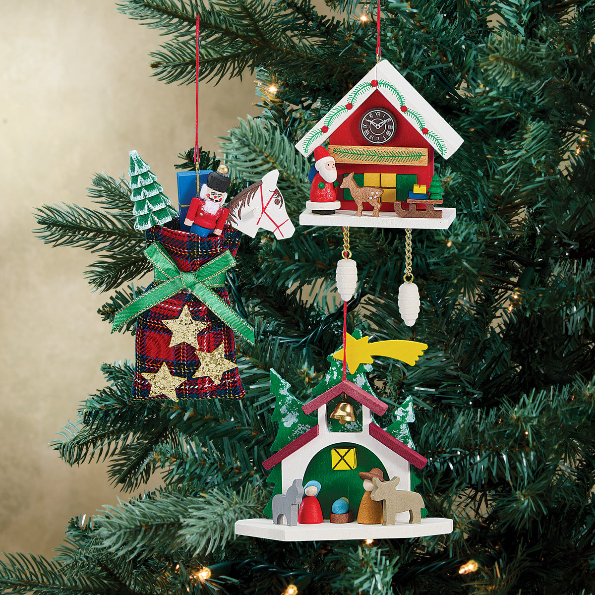 German Wooden Cuckoo Clock Ornament