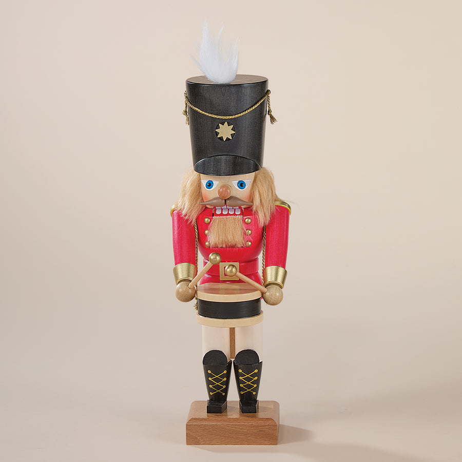 German Wooden Decorative Nutcracker with Drum