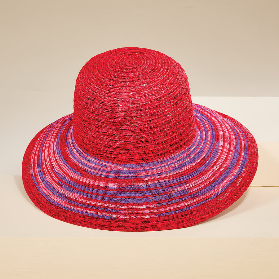 Cecily Hand-Painted Red Italian Straw Sun Hat