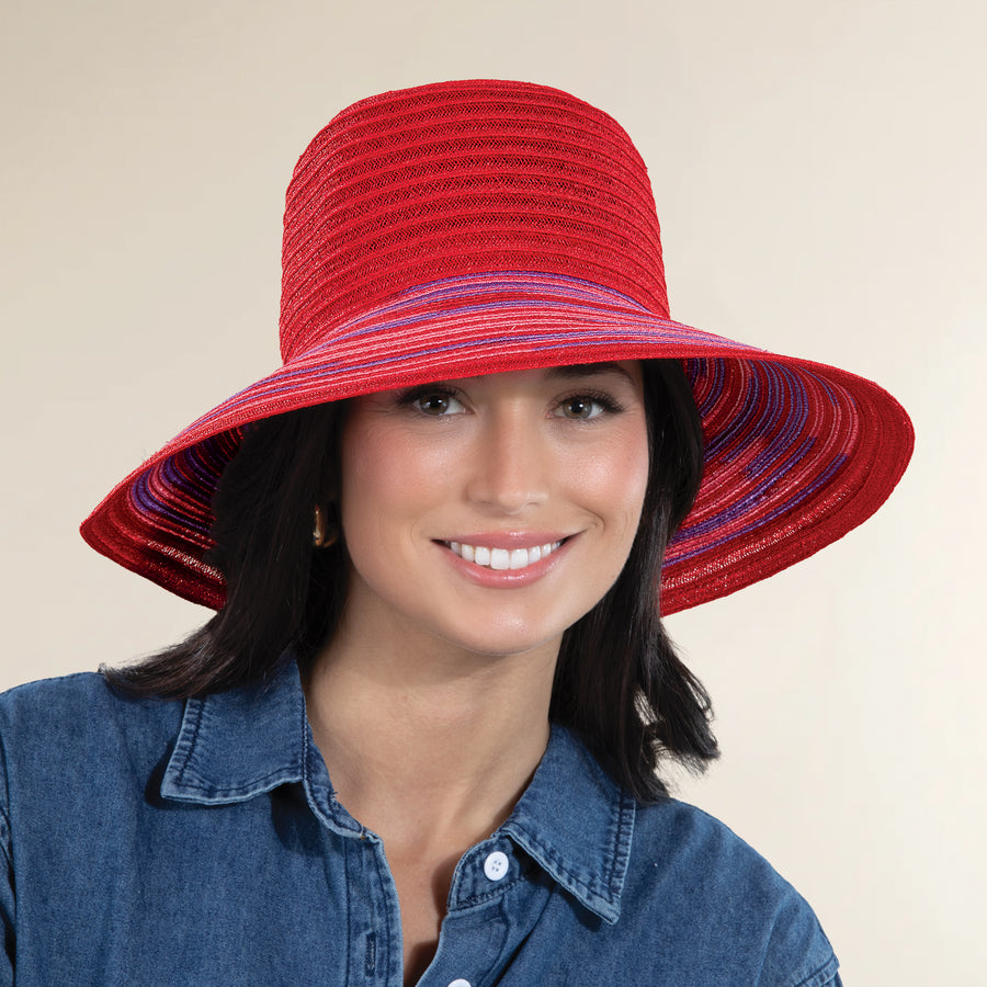 Cecily Hand-Painted Red Italian Straw Sun Hat