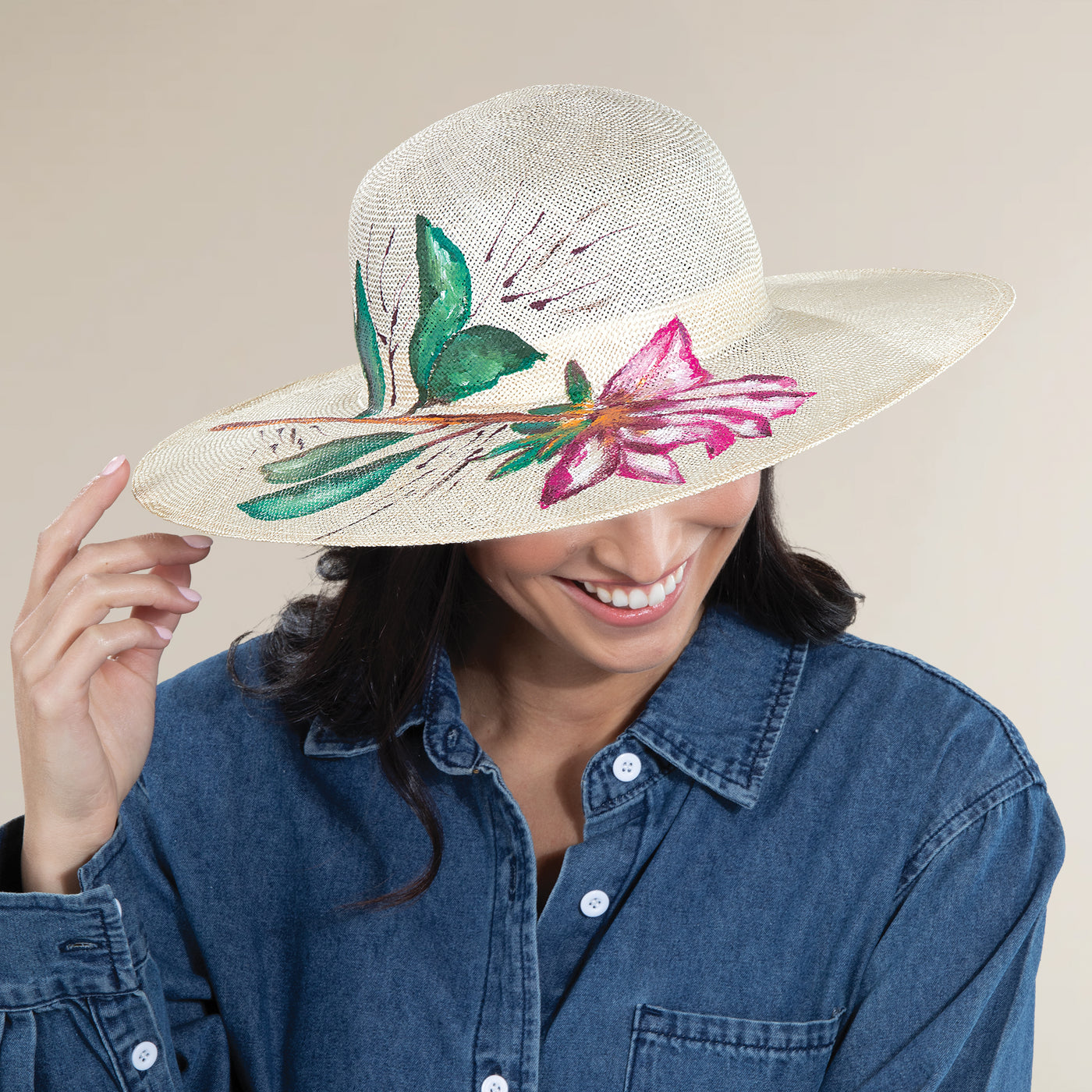 Stefania Hand-Painted Italian Straw Sun Hat