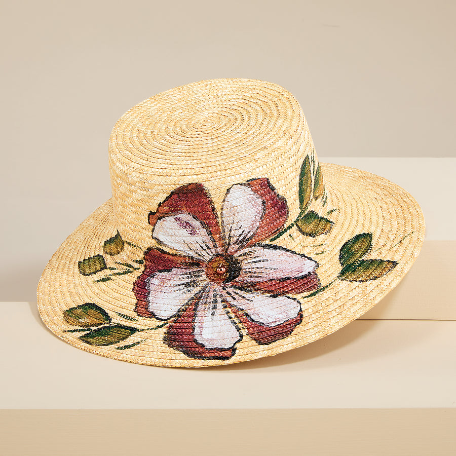 Violetta Hand-Painted Italian Straw Sun Hat