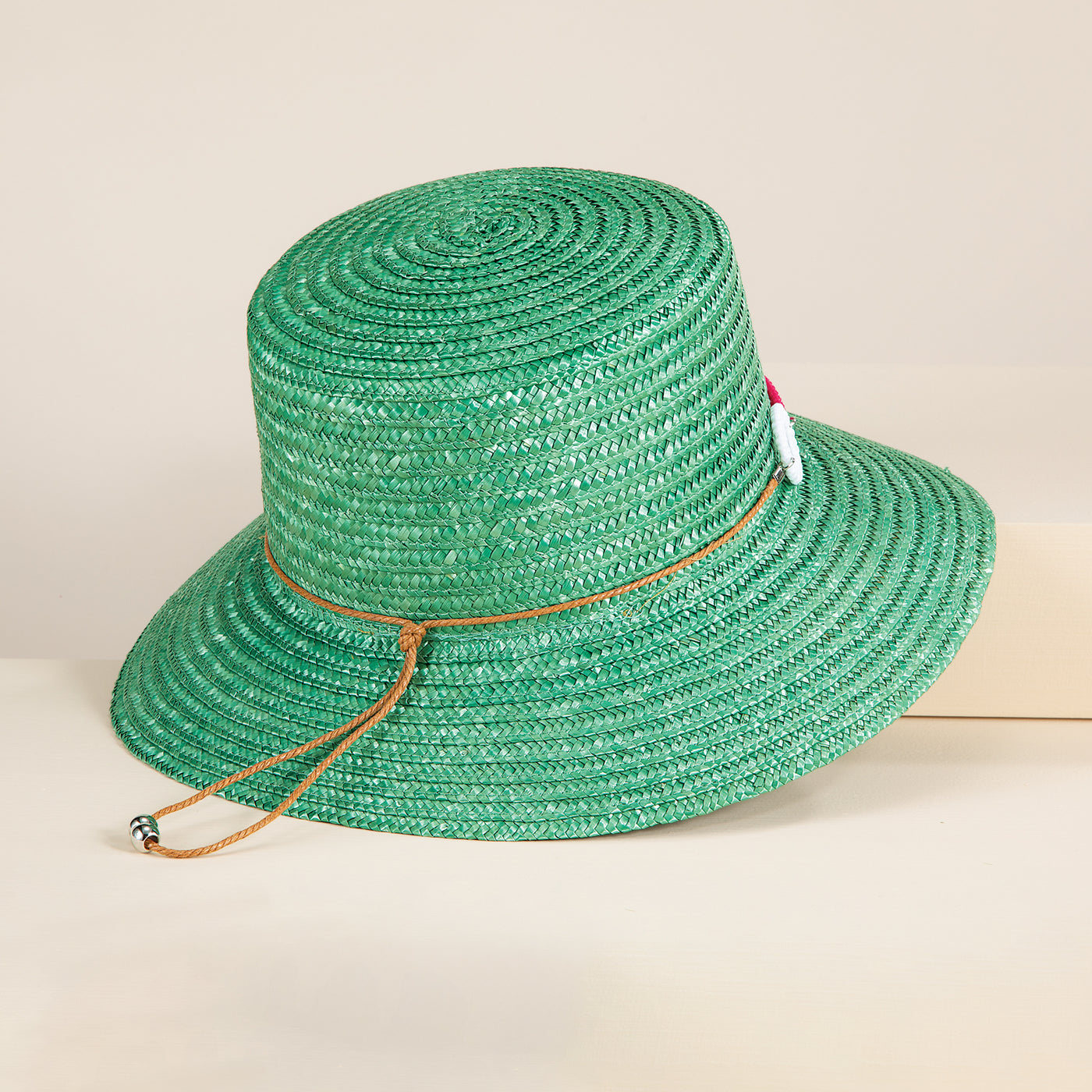 Domenica Green Italian Straw Sun Hat (Preorder)