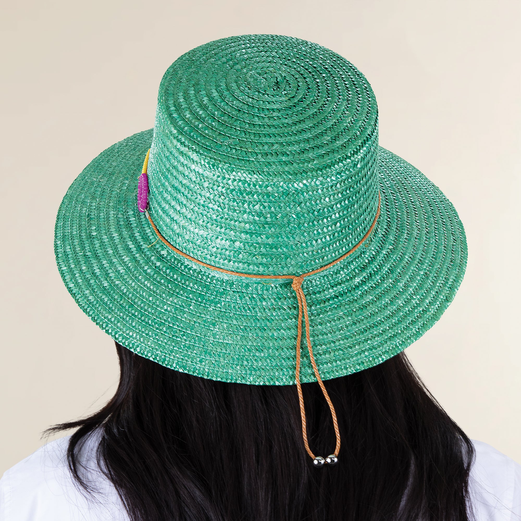 Domenica Green Italian Straw Sun Hat (Preorder)