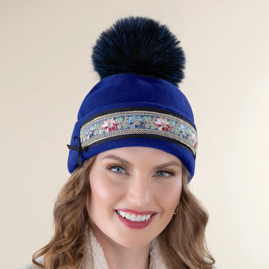 Mia Blue Italian Wool Cap