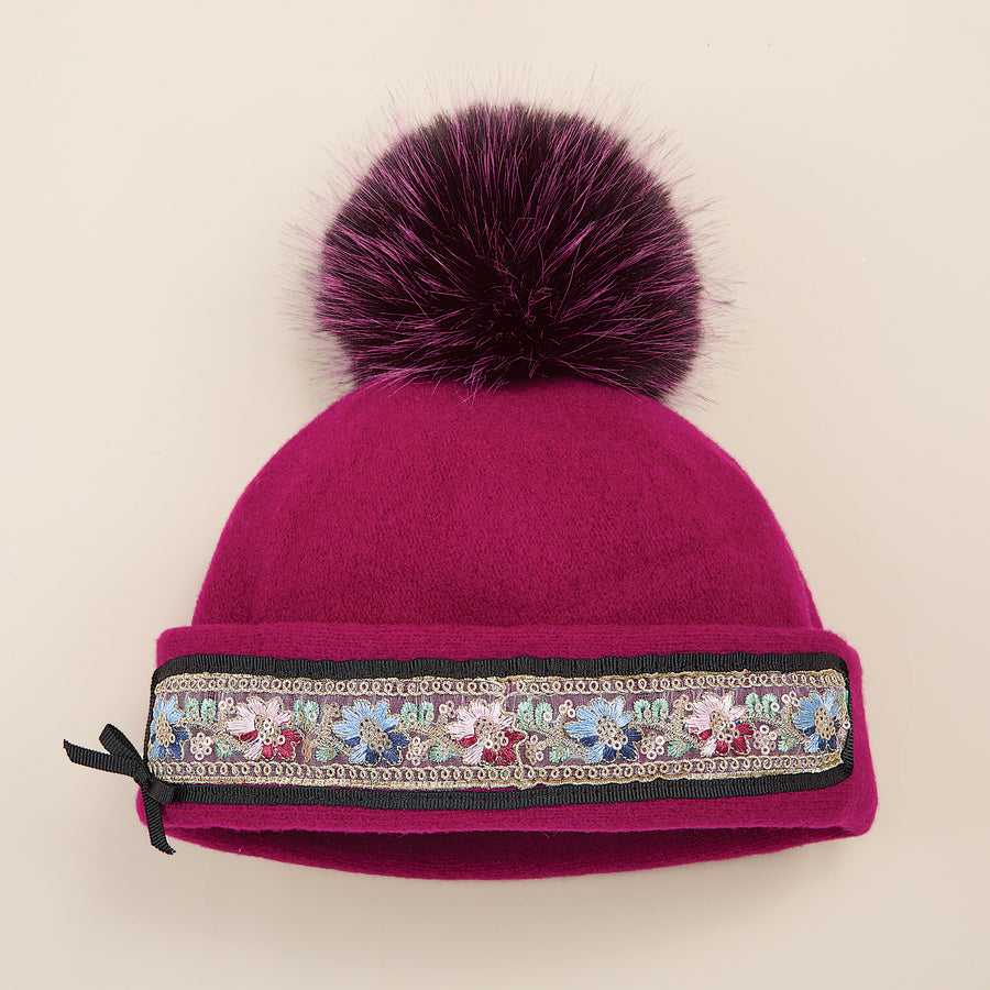 Mia Magenta Italian Wool Cap