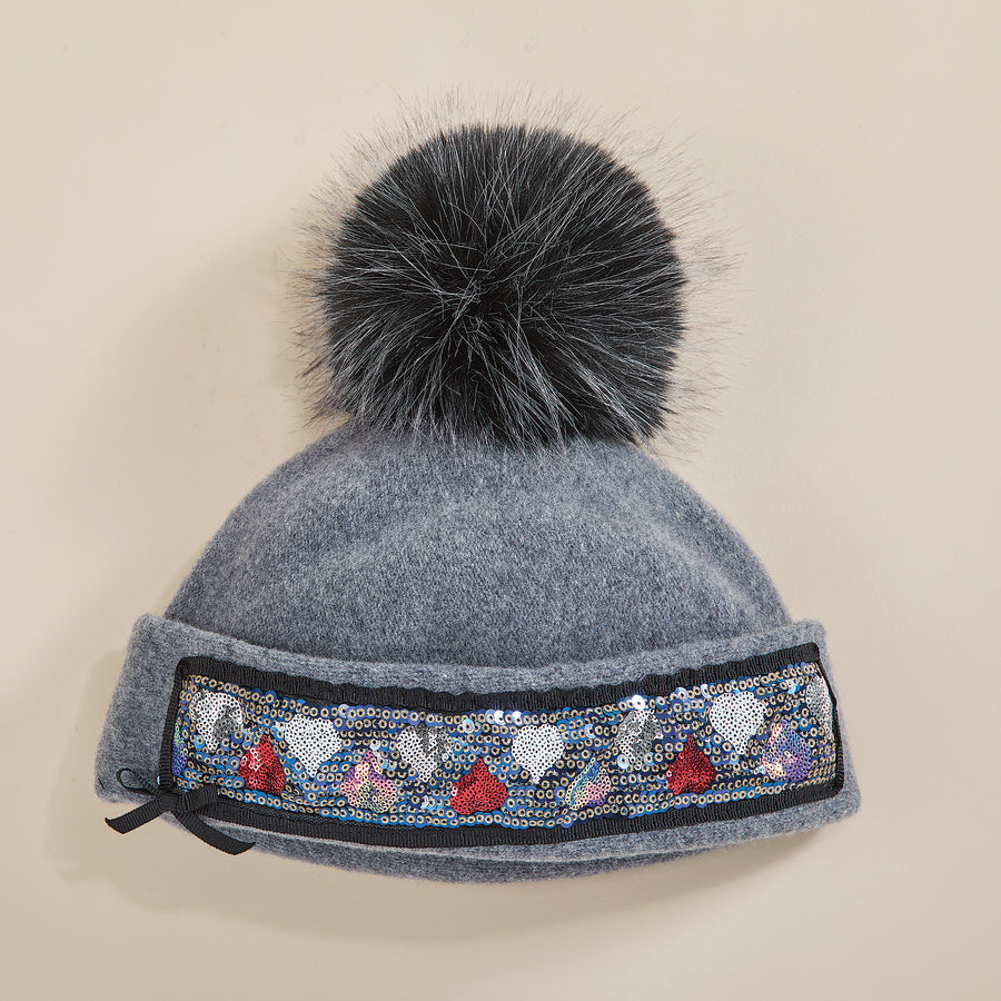 Mia Grey Italian Wool Cap