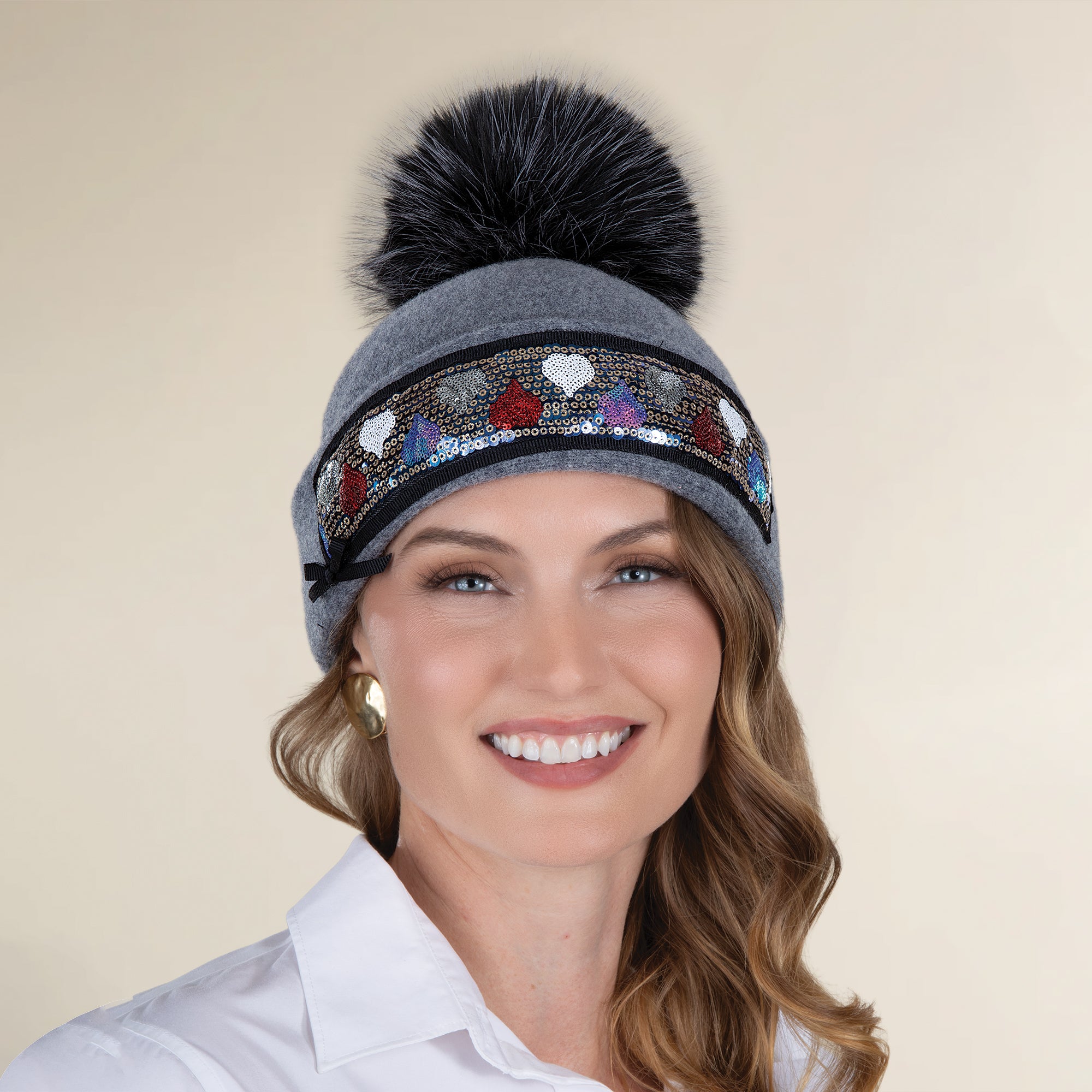 Mia Grey Italian Wool Cap