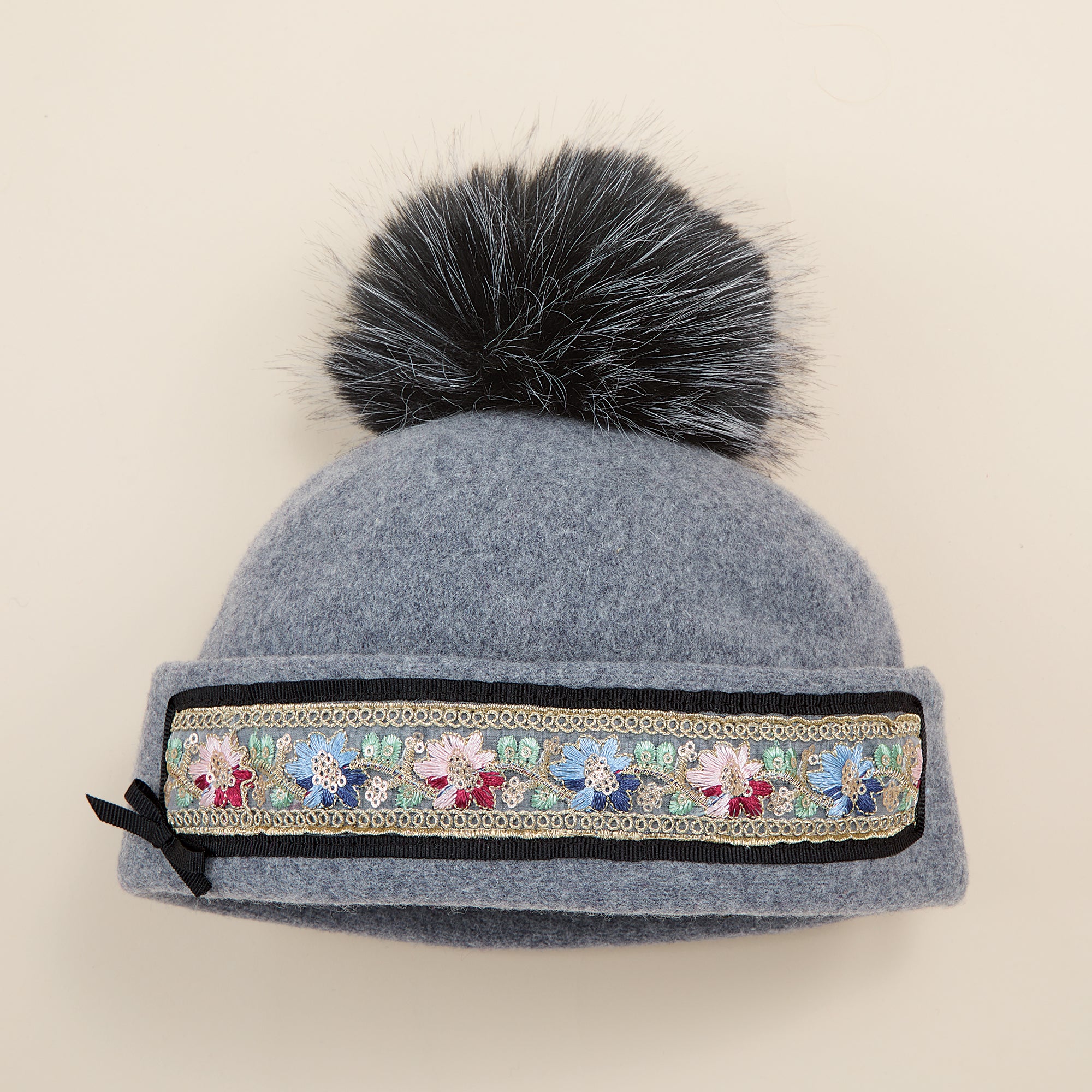 Mia Grey Italian Wool Cap