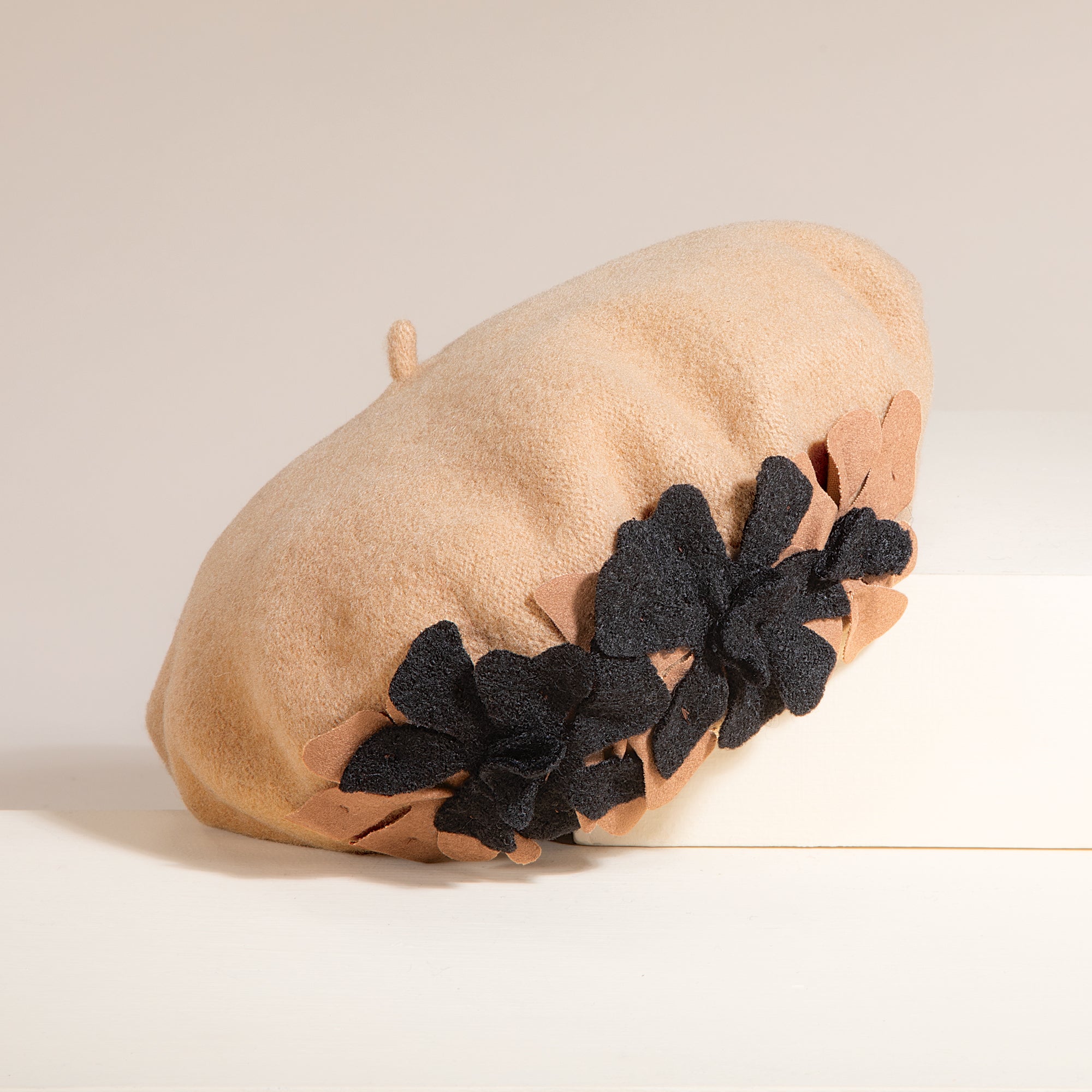 Elena Italian Wool Floral Beret