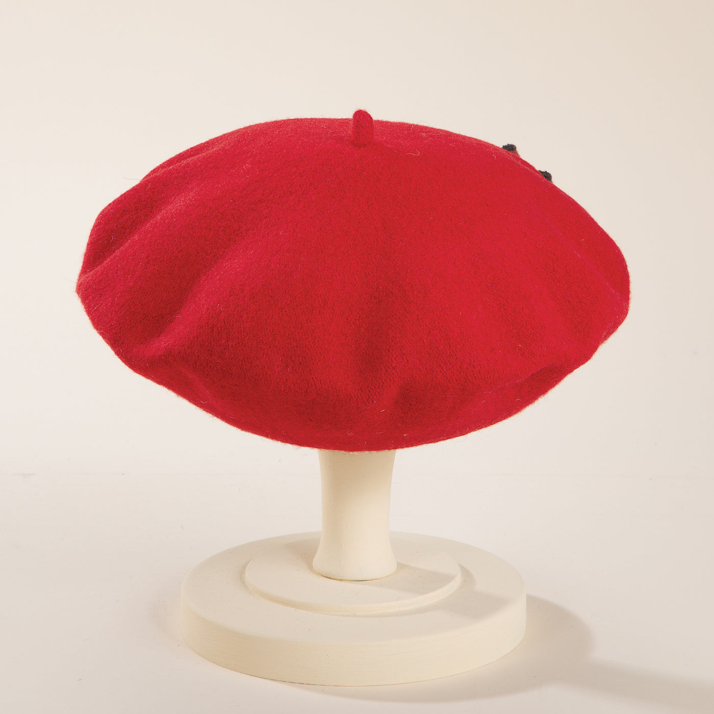 Dominique Tartan Bow Red Italian Wool Beret