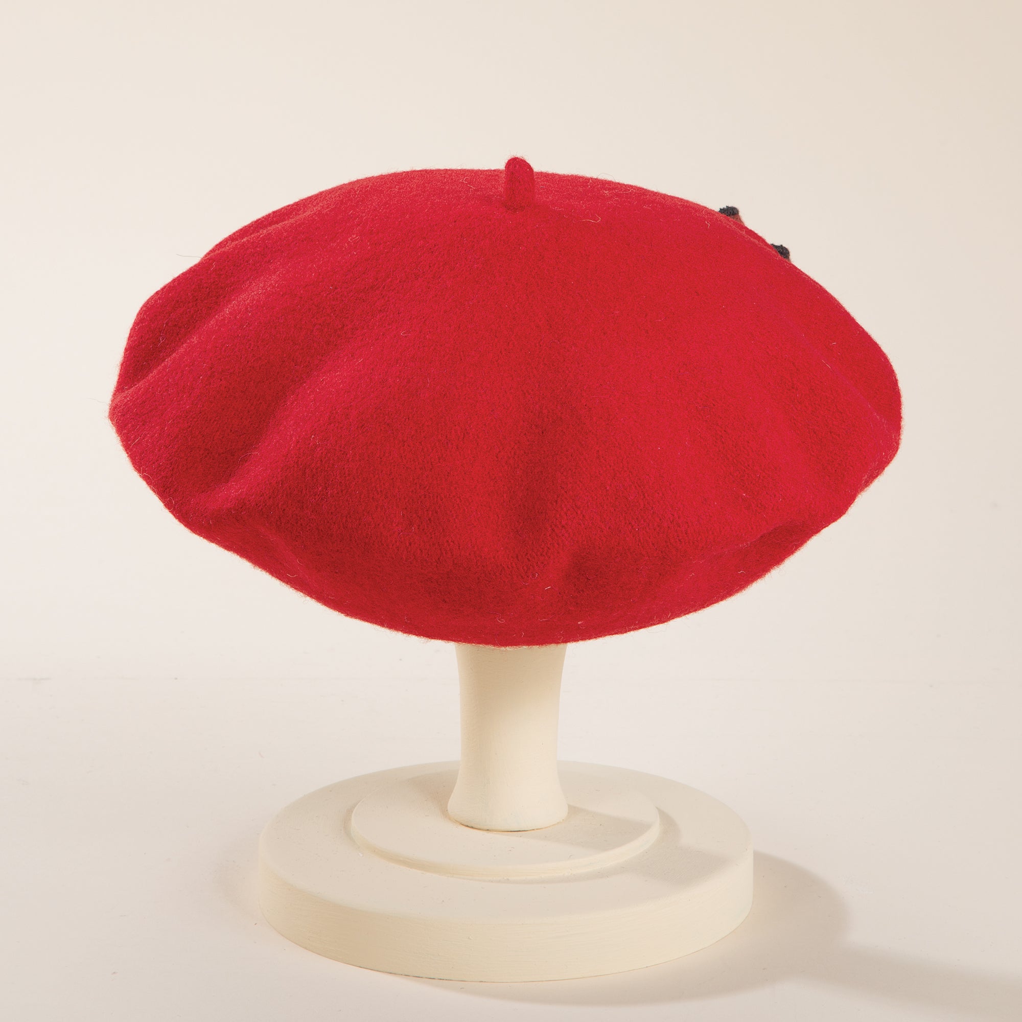 Dominique Tartan Bow Red Italian Wool Beret
