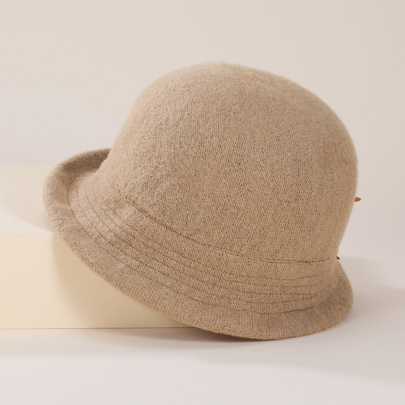 Georgette Tan Italian Wool Floral Cloche